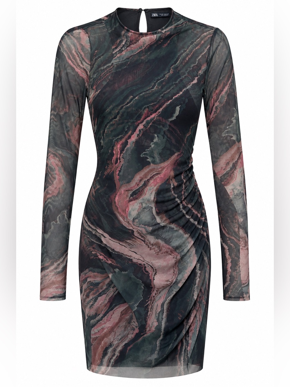 Zara marbled mesh Bodycon mini dress, XS